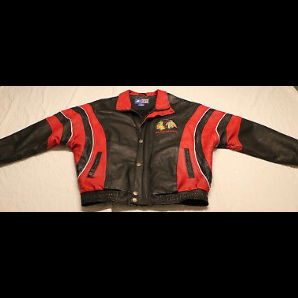 Vintage Blackhawks Leather Jacket